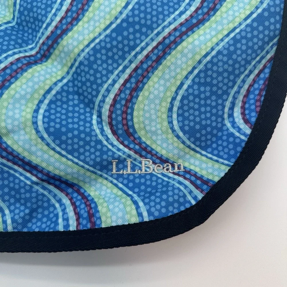 LL‎ Bean Messenger Bag Blue Black Laptop Compartment Daily Organizer Travel Bag